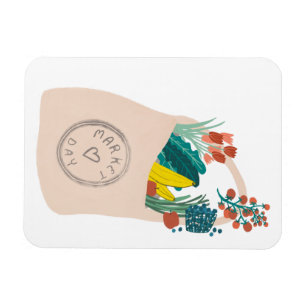 Fruits & Veggies Spilled Groceries Farmers Market Magnet