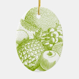 Fruits vintage food healthy retro ceramic tree decoration