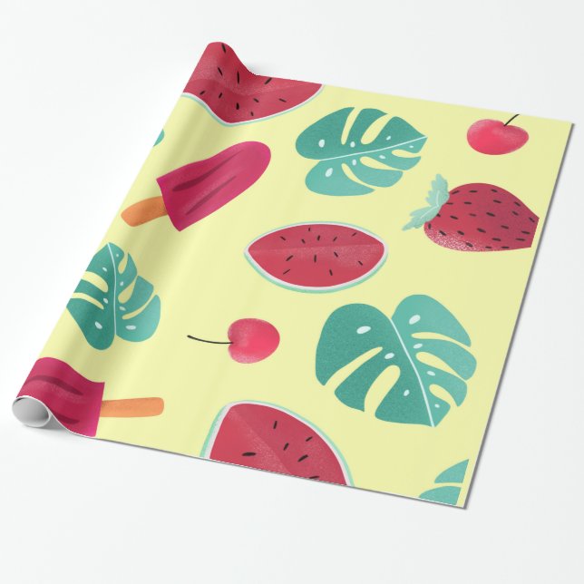 Fruitsicle Wrapping Paper (Unrolled)