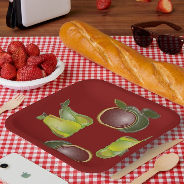 Fruity Apples and Pears Paper Plate (Picnic)