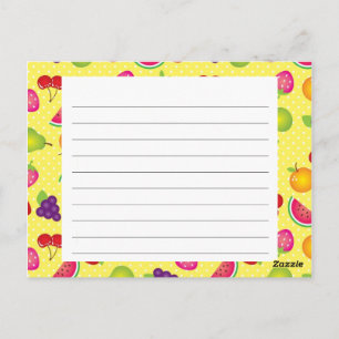 Fruity Cute Recipe Card