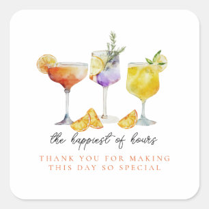 Fruity Drinks Bridal Shower Thank You Square Sticker