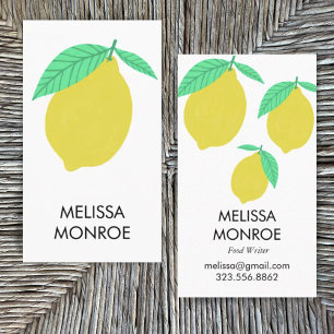 FRUITY FUN: lemons illustrated Business Card