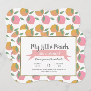 Fruity Little Peach Orange Tutti Fruit Invitation