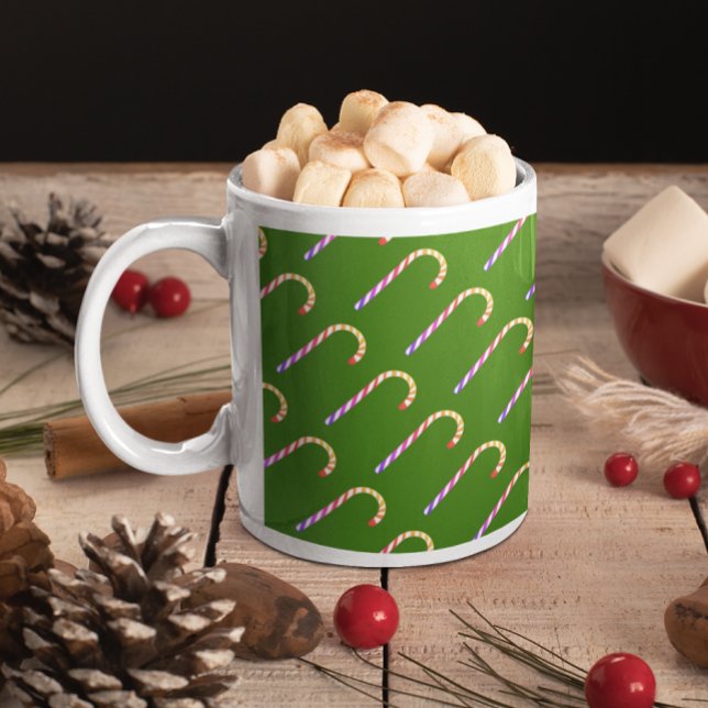 Fruity Multicolored Candy Cane Pattern Mug (Fruity Multicolored Candy Cane Pattern Mug)