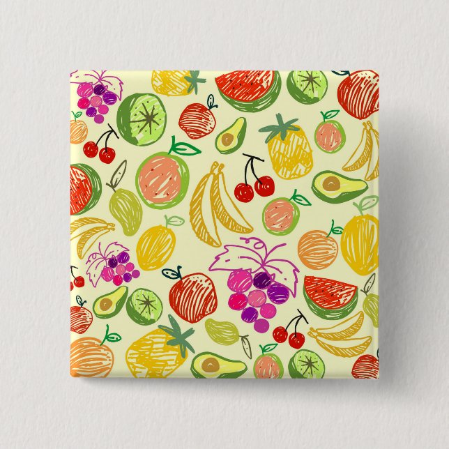 Fruity Pattern 15 Cm Square Badge (Front)