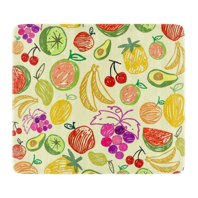 Fruity Pattern Cutting Board (Front)