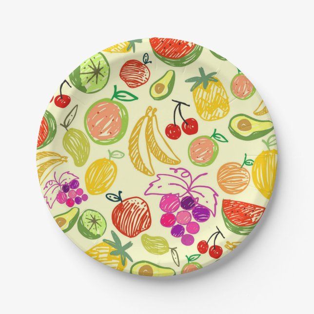 Fruity Pattern Paper Plate (Front)