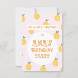Fruity Peaches Birthday Invitation