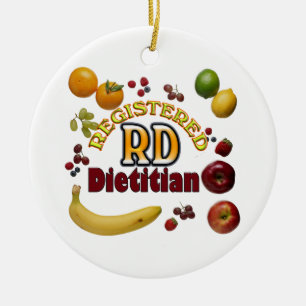 FRUITY RD REGISTERED DIETITIAN CERAMIC TREE DECORATION