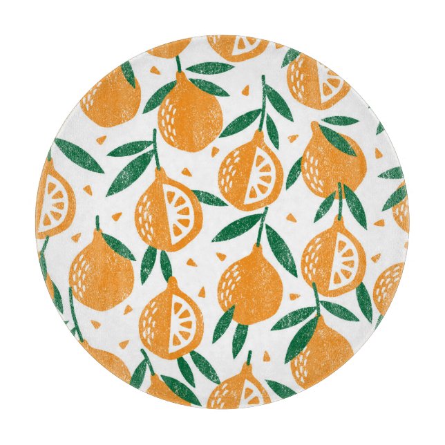 Fruity Stamps: Seamless Vintage Textured Pattern Cutting Board (Front)