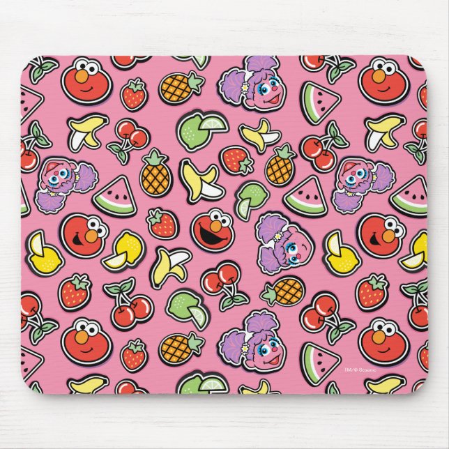 Fruity Sticker Elmo & Abby Cadabby Pattern Mouse Mat (Front)