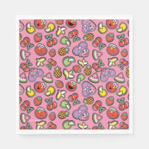 Fruity Sticker Elmo & Abby Cadabby Pattern Napkin