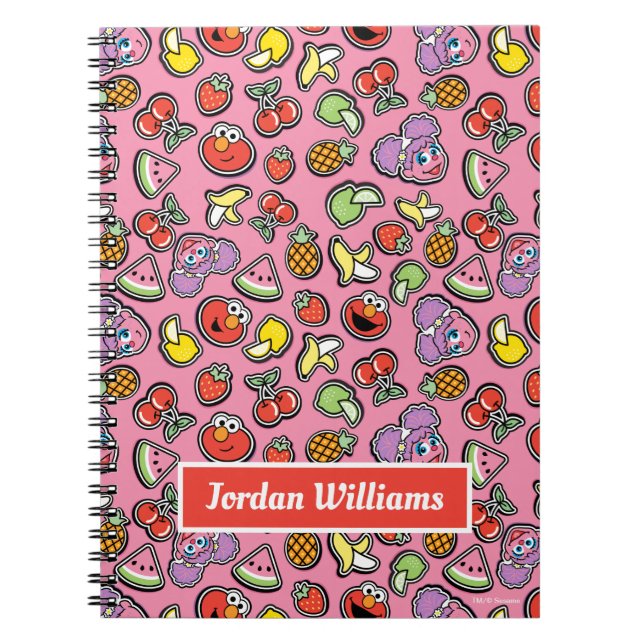 Fruity Sticker Elmo & Abby Cadabby Pattern Notebook (Front)