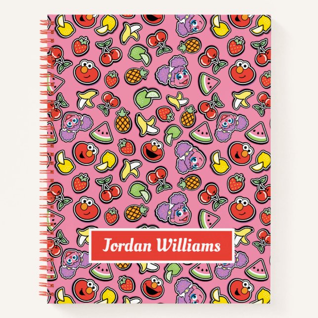 Fruity Sticker Elmo & Abby Cadabby Pattern Notebook (Front)