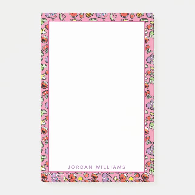 Fruity Sticker Elmo & Abby Cadabby Pattern Post-it Notes (Front)