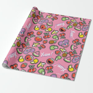 Fruity Sticker Elmo & Abby Cadabby Pattern Wrapping Paper