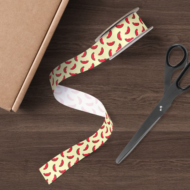 Fruity Summer Fun Red Watermelon Pattern Satin Ribbon (Creator Uploaded)