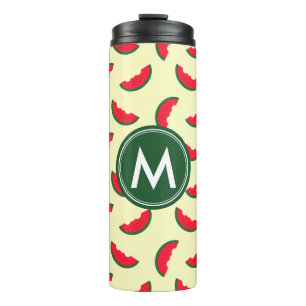 Fruity Summer Red Watermelon Monogram Thermal Tumbler