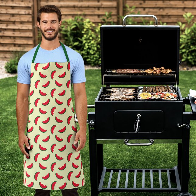 Fruity Summer Red Watermelon Pattern Apron (Creator Uploaded)