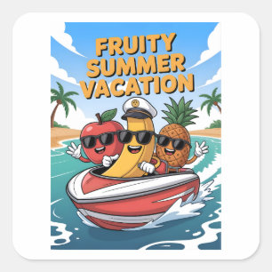Fruity Summer Vacation Square Sticker