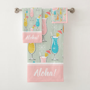 Fruity Tiki Beverages Bath Towel Set