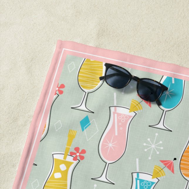 Fruity Tiki Beverages Beach Towel (In Situ)