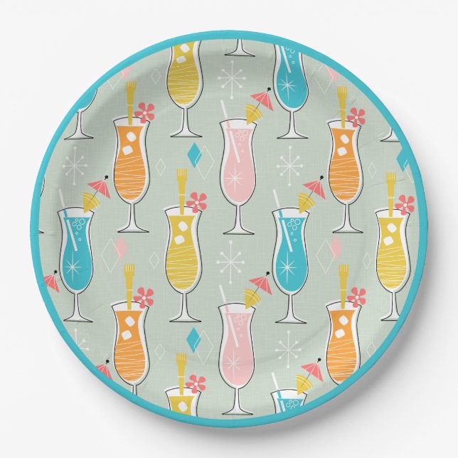 Fruity Tiki Beverages Paper Plate (Front)