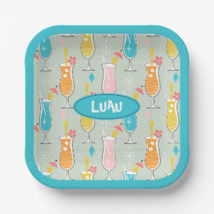 Fruity Tiki Beverages Paper Plate
