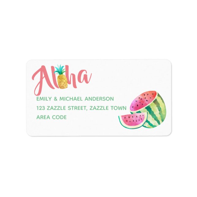 Fruity Tropical Return Address Labels Watermelon (Front)