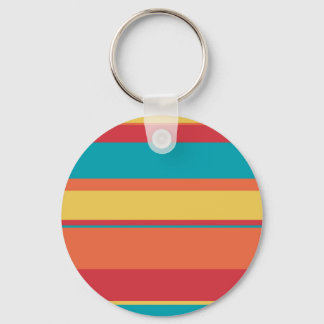 Fruity Tropical Tonal Stripes Key Ring