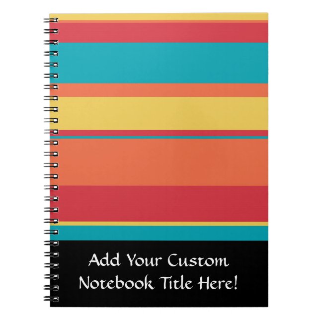 Fruity Tropical Tonal Stripes Notebook (Front)