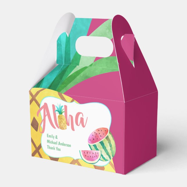 Fruity Tropical Watermelon Pineapple Gable Favour Box (Front Side)