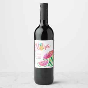 Fruity Tropical Wine Labels Watermelon Pineapple