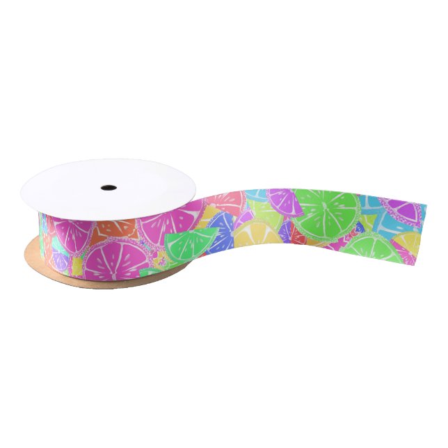 Fruity Tutti Colourful Fruit Slices Satin Ribbon (Spool)