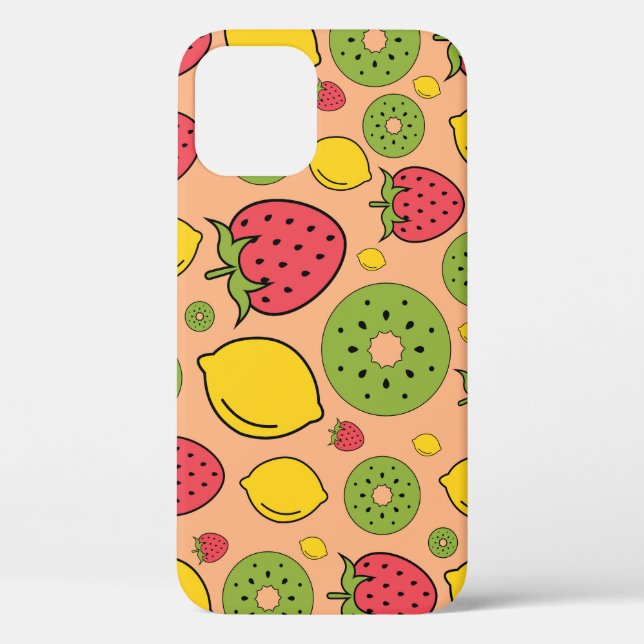 Fruity wallpaper: strawberries, lemons, kiwis. Case-Mate iPhone case (Back)