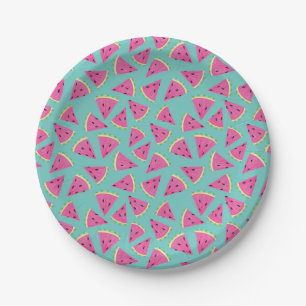Fruity Watermelon Summer Party Paper Plate