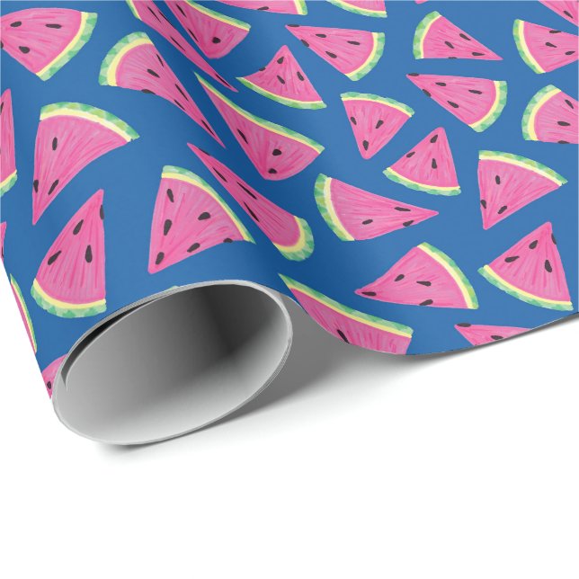 Fruity Watermelon Summer Pattern Wrapping Paper (Roll Corner)