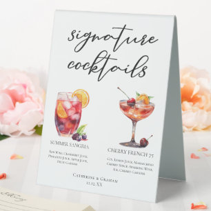 Fruity Wedding Signature Cocktails Menu