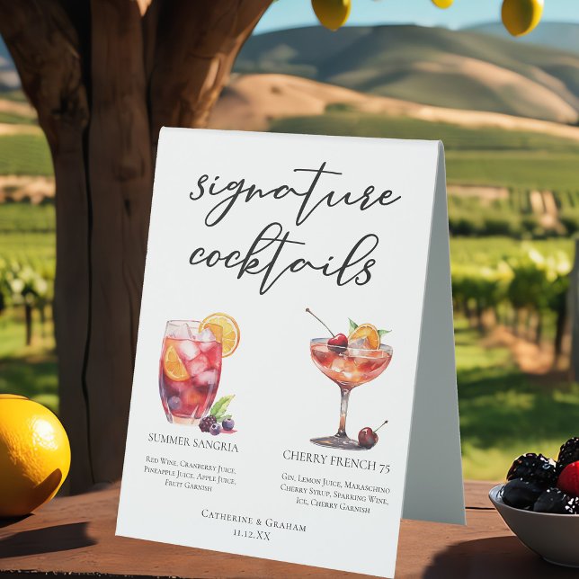 Fruity Wedding Signature Cocktails Menu (Creator Uploaded)