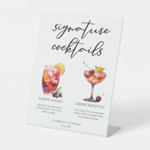 Fruity Wedding Signature Cocktails Menu Pedestal Sign