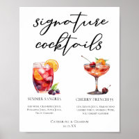 Fruity Wedding Signature Cocktails Menu