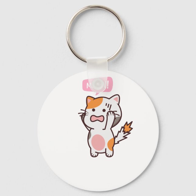 frustrated cute cat design | buy now  key ring (Front)
