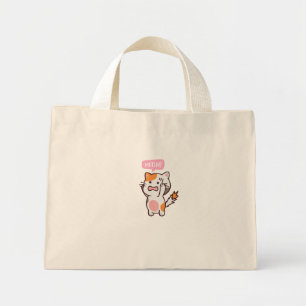 frustrated cute cat design buy now mini tote bag