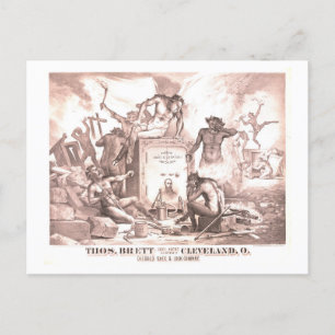 Frustrated Demons/Devils with Diebold Safe Postcard