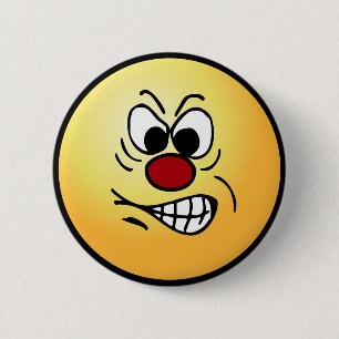 Frustrated Face Grumpey 6 Cm Round Badge