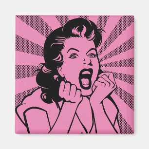 Frustrated Woman Scream Funny Fridge Magnet