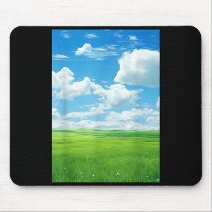 Frutiger Aero_ Field Clouds Sky is Blue Mouse Mat