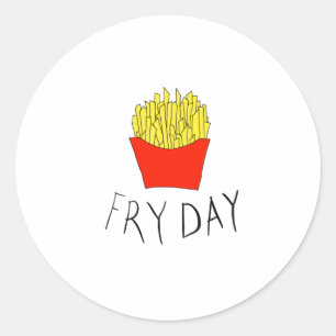 Fry day classic round sticker