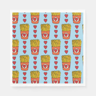 Fry Day I'm in Love | Punny Cartoon French Fries S Napkin